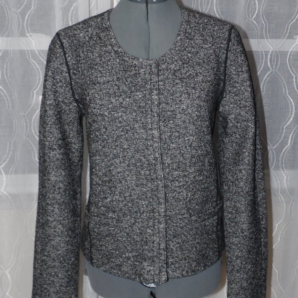 Ann Taylor Loft Black & Gray Woven Jacket Sz 6 NWT $98